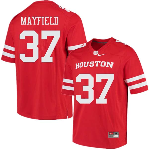 Men #37 Caemen Mayfield Houston Cougars College Football Jerseys Sale-Red - Click Image to Close